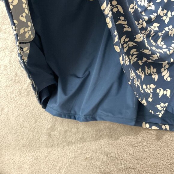 NEW Lauren Ralph Lauren Womens 12 One-Shoulder Midi Dress Blue & White Printed - Picture 9 of 11